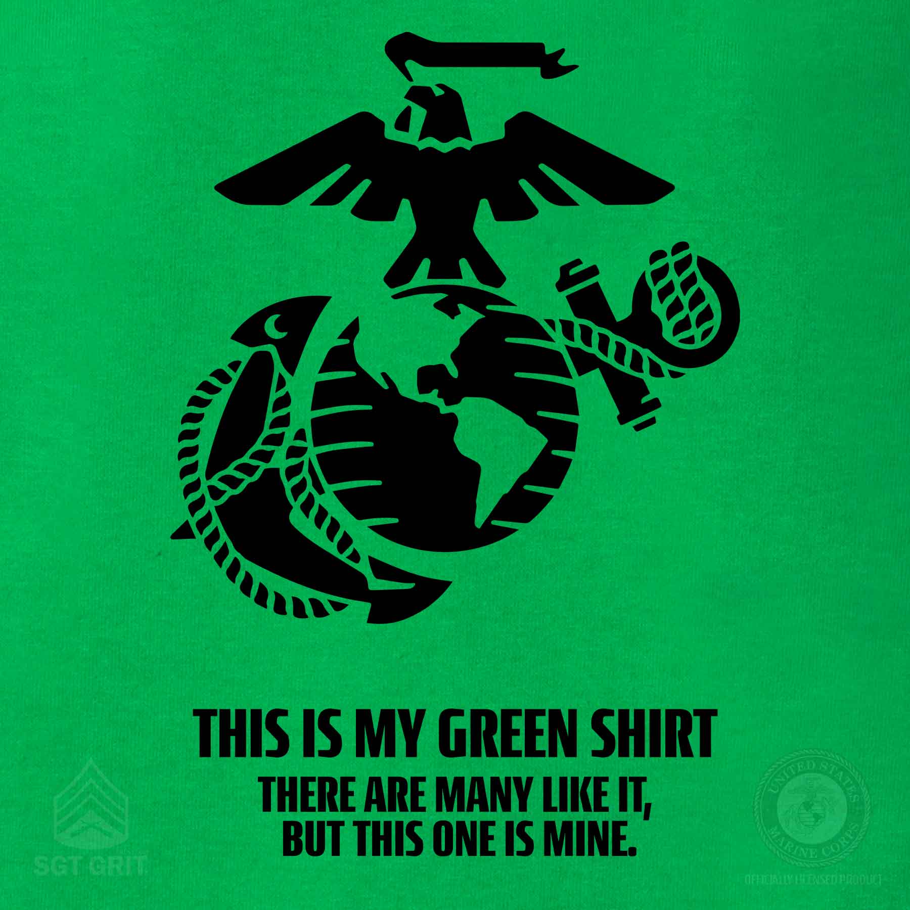 USMC My Green Shirt T-Shirt | St. Patrick's Day USMC Tee – SGT GRIT