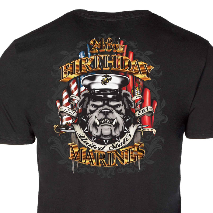 USMC 248th Birthday T-shirt Back With Left Chest EGA - SGT GRIT