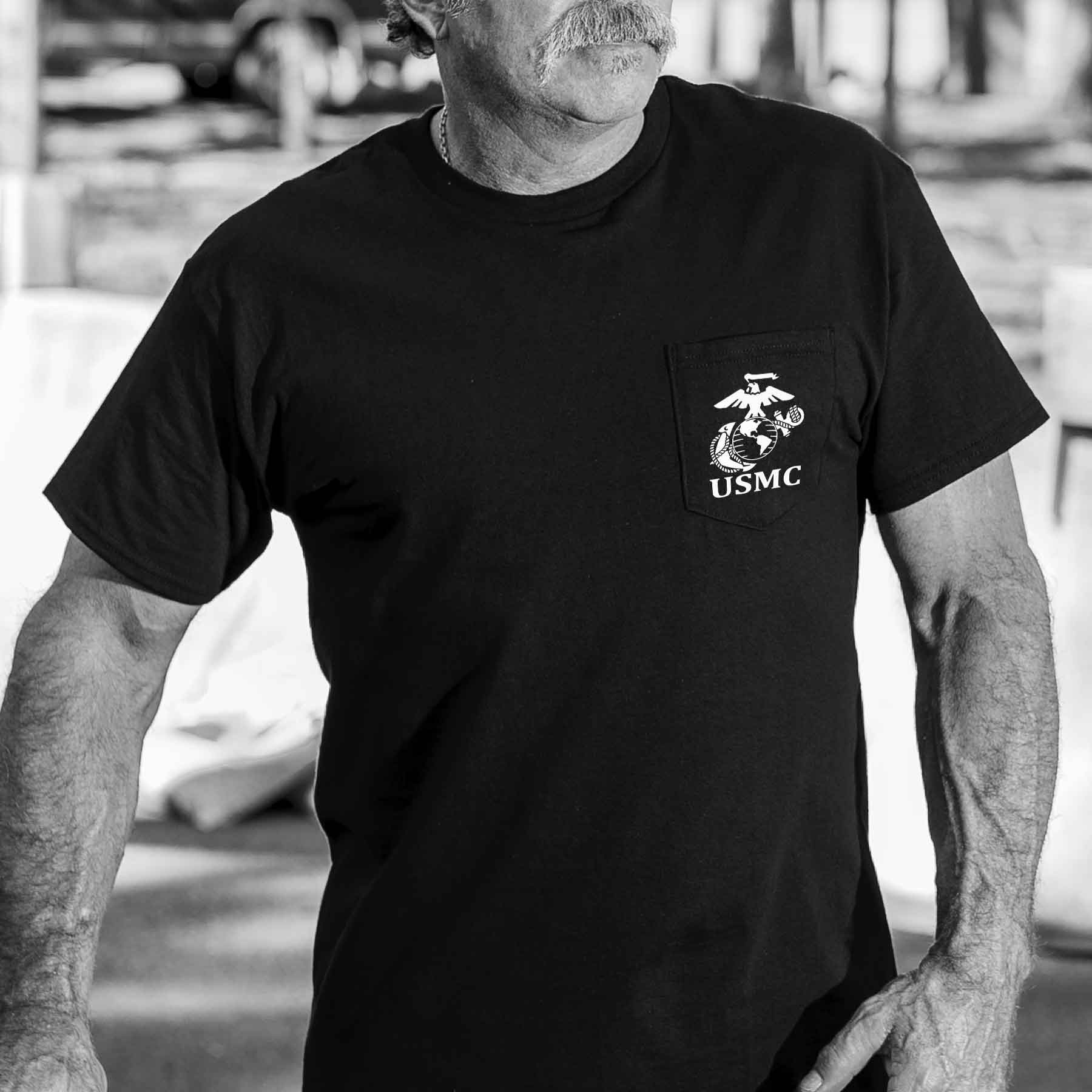 Marines Pocket T-Shirt with EGA – SGT GRIT Marines Pocket T-Shirt with EGA – SGT GRIT
