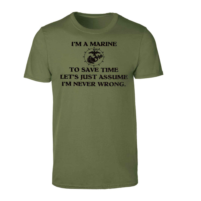 USMC 'I'm Never Wrong' Graphic T-Shirt
