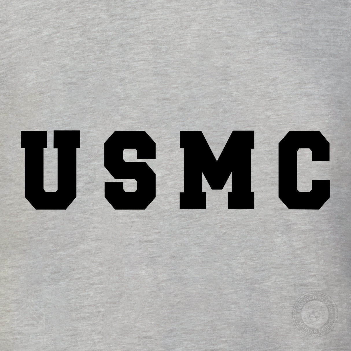 USMC Bold Black Letters on Gray T-shirt - SGT GRIT