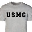 USMC Bold Black Letters on Gray T-shirt - SGT GRIT