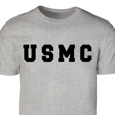 USMC Bold Black Letters on Gray T-shirt - SGT GRIT