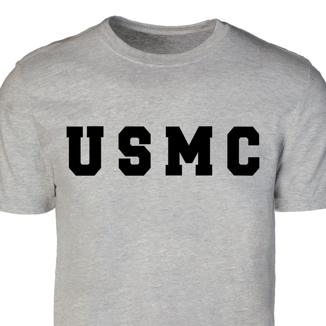 USMC Bold Black Letters on Gray T-shirt - SGT GRIT