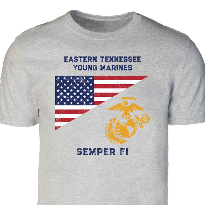 USMC Flag and EGA Customizable Reunion T-shirt- Grey - SGT GRIT