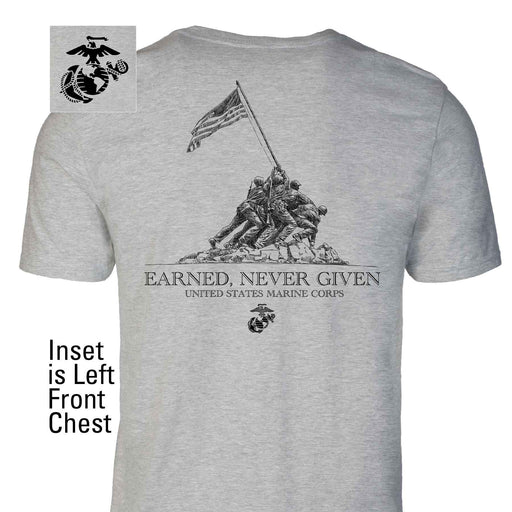 Earned Never Given Back With Left Chest T-shirt - SGT GRIT