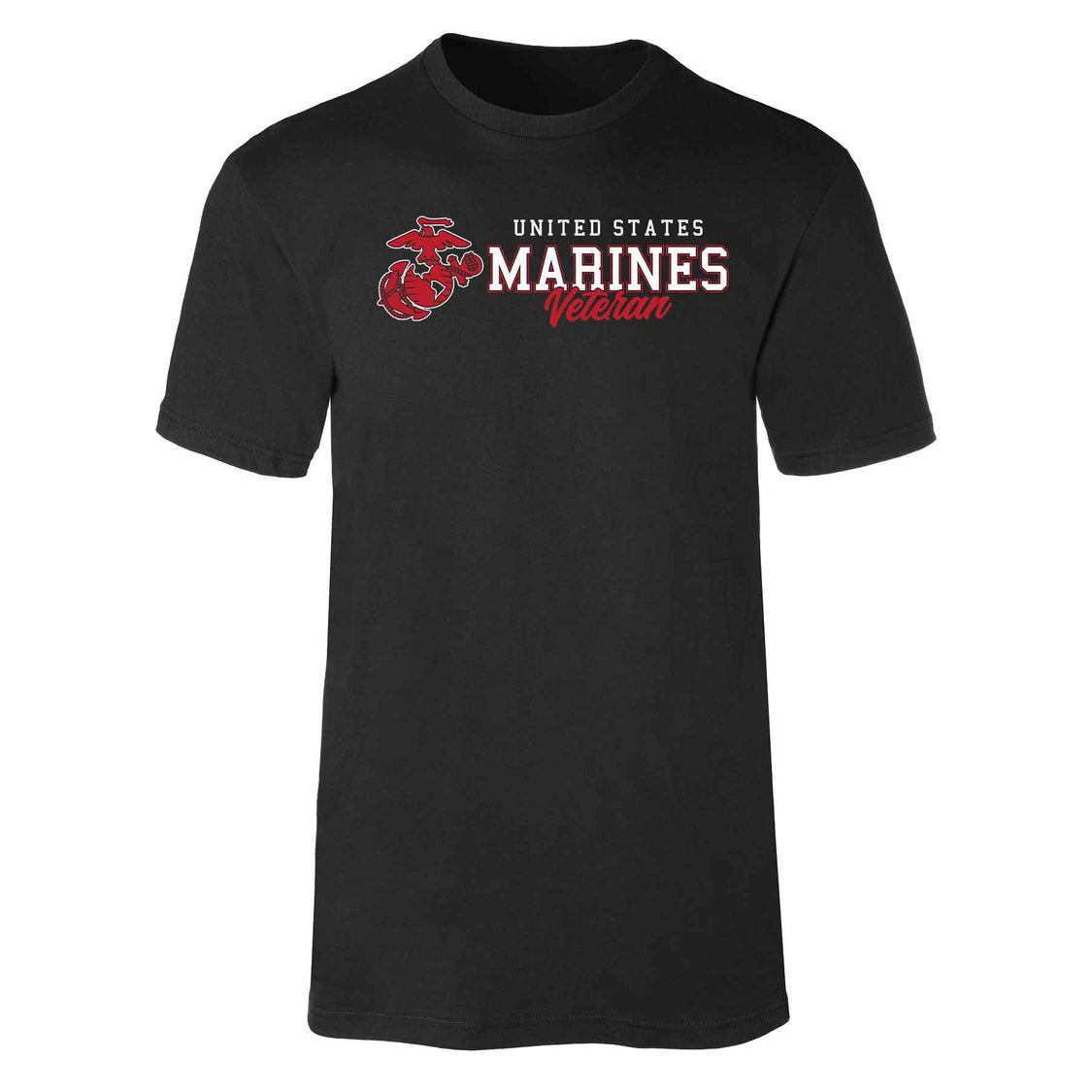 USMC Veteran Script T-Shirt with Eagle, Globe, and Anchor Emblem – SGT GRIT
