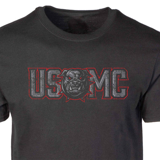 USMC Devil Dog Full Front T-shirt, Black - SGT GRIT