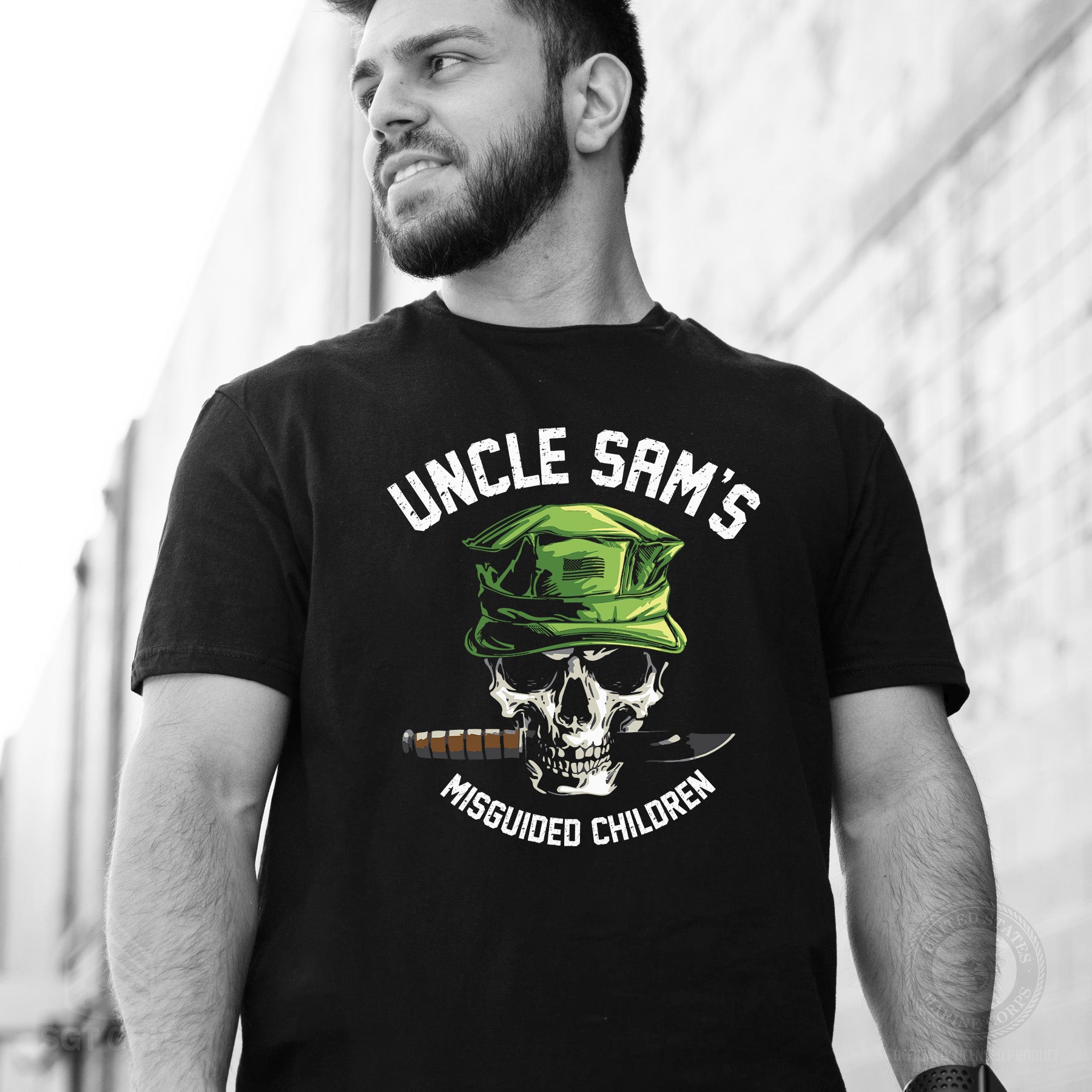 UNDERCOVERISM 11ss スカルプリントミリタリーシャツ Uncle Sam's Misguided Children T-Shirt – Hardcore USMC Style – SGT