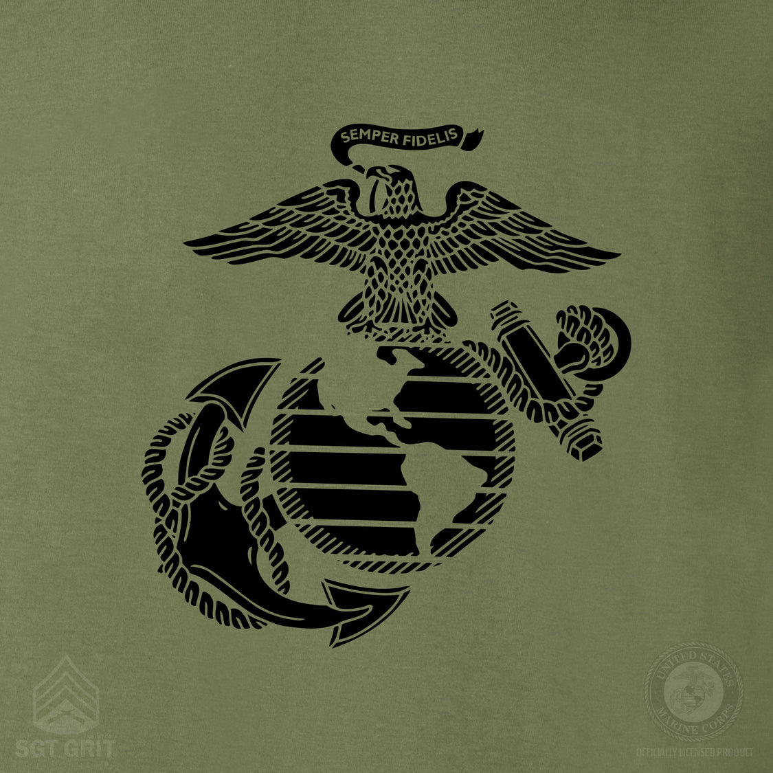 Grumpy Old Marine Bulldog Mascot T-shirt- Back Design – SGT GRIT