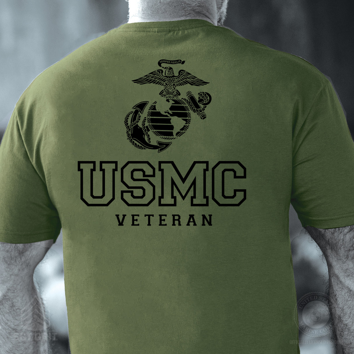USMC Veteran Tonal T-shirt- Back Design - SGT GRIT