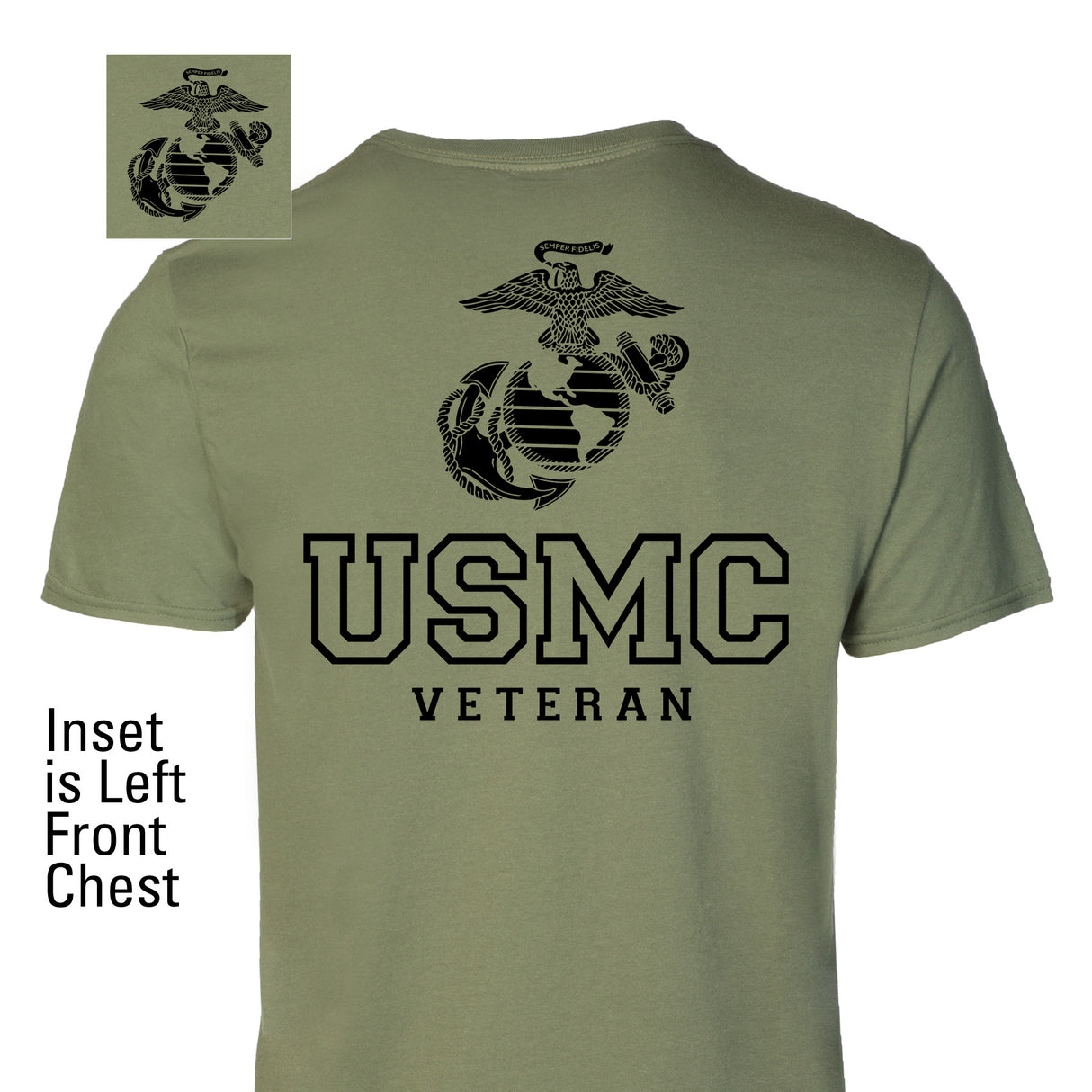 USMC Veteran Tonal T-shirt- Back Design - SGT GRIT
