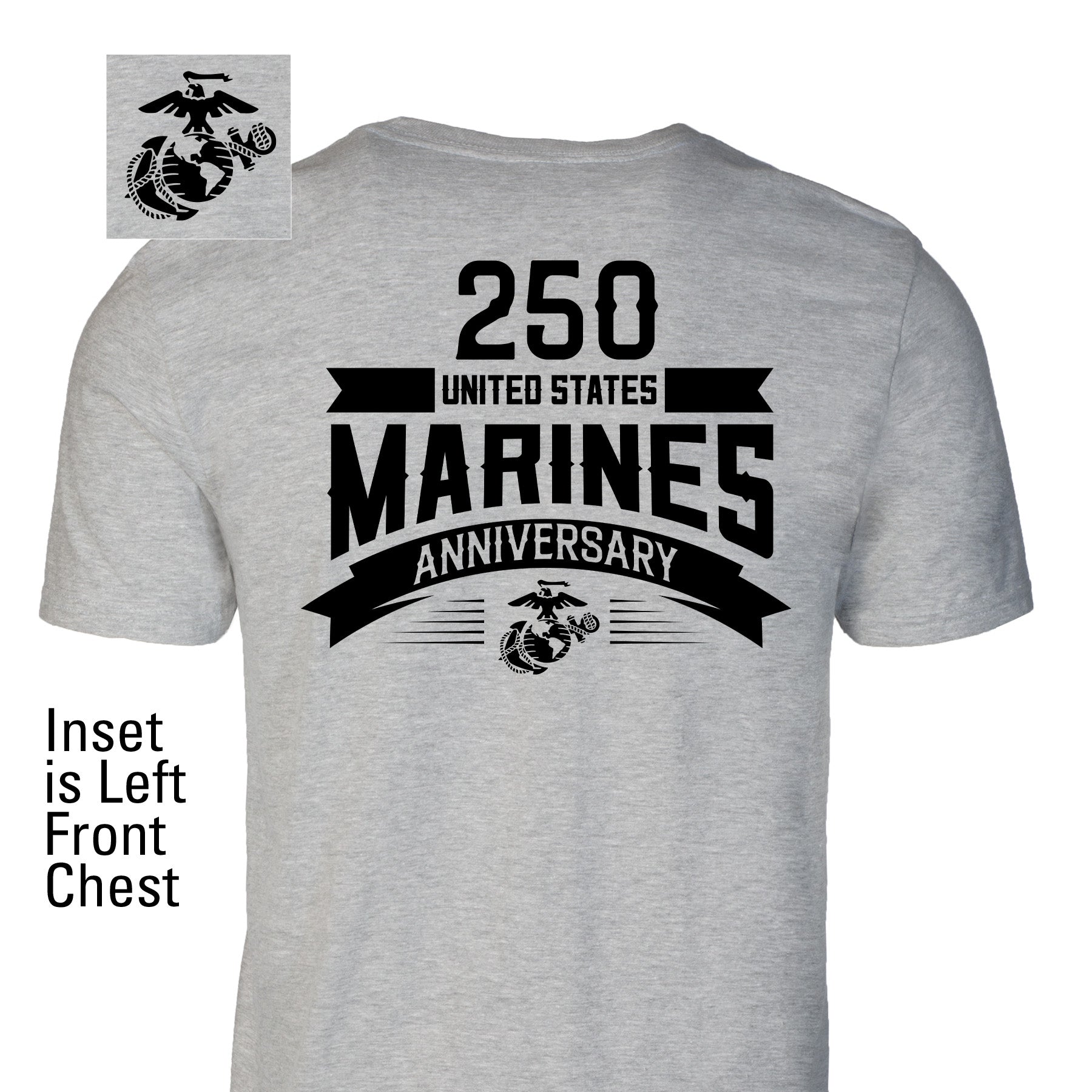 USMC 250th Anniversary Ribbon T-Shirt- Back Design – SGT GRIT