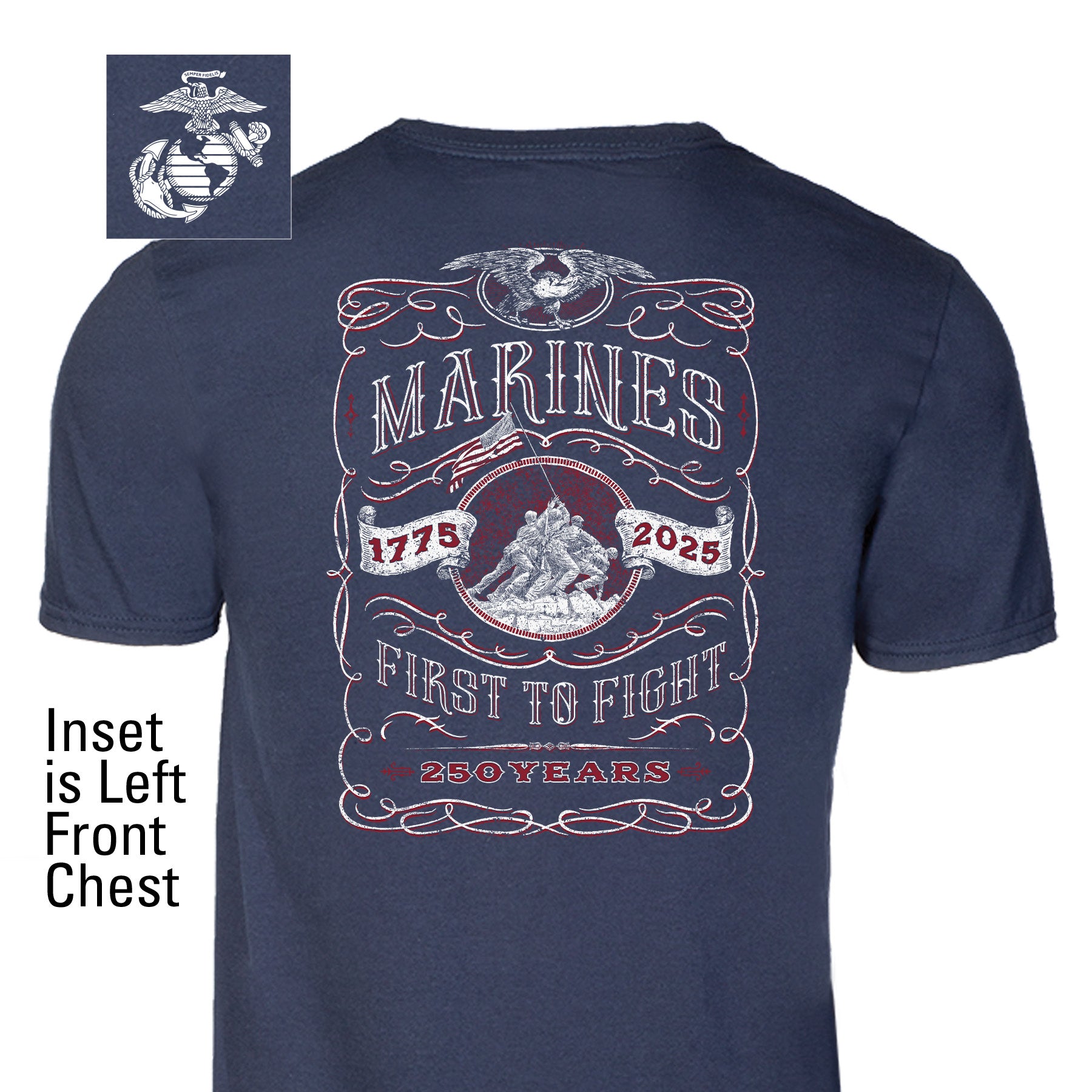 USMC 250 Years Iwo Jima T-Shirt- Back Design – SGT GRIT