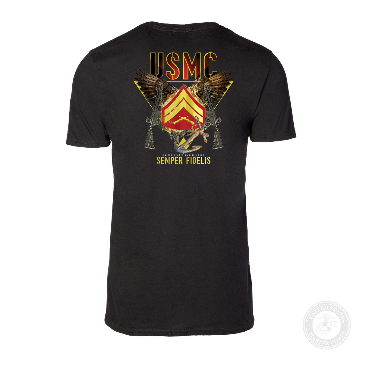 Exclusive Marine Corps T-shirt Customized by Rank- Back Design - SGT GRIT
