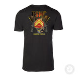 Exclusive Marine Corps T-shirt Customized by Rank- Back Design - SGT GRIT