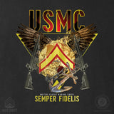 Exclusive Marine Corps T-shirt Customized by Rank- Back Design - SGT GRIT