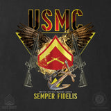 Exclusive Marine Corps T-shirt Customized by Rank- Back Design - SGT GRIT