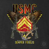 Exclusive Marine Corps T-shirt Customized by Rank- Back Design - SGT GRIT