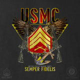 Exclusive Marine Corps T-shirt Customized by Rank- Back Design - SGT GRIT