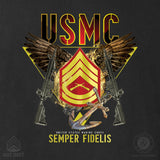 Exclusive Marine Corps T-shirt Customized by Rank- Back Design - SGT GRIT