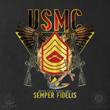 Exclusive Marine Corps T-shirt Customized by Rank- Back Design - SGT GRIT
