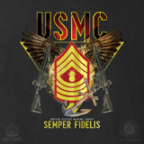 Exclusive Marine Corps T-shirt Customized by Rank- Back Design - SGT GRIT