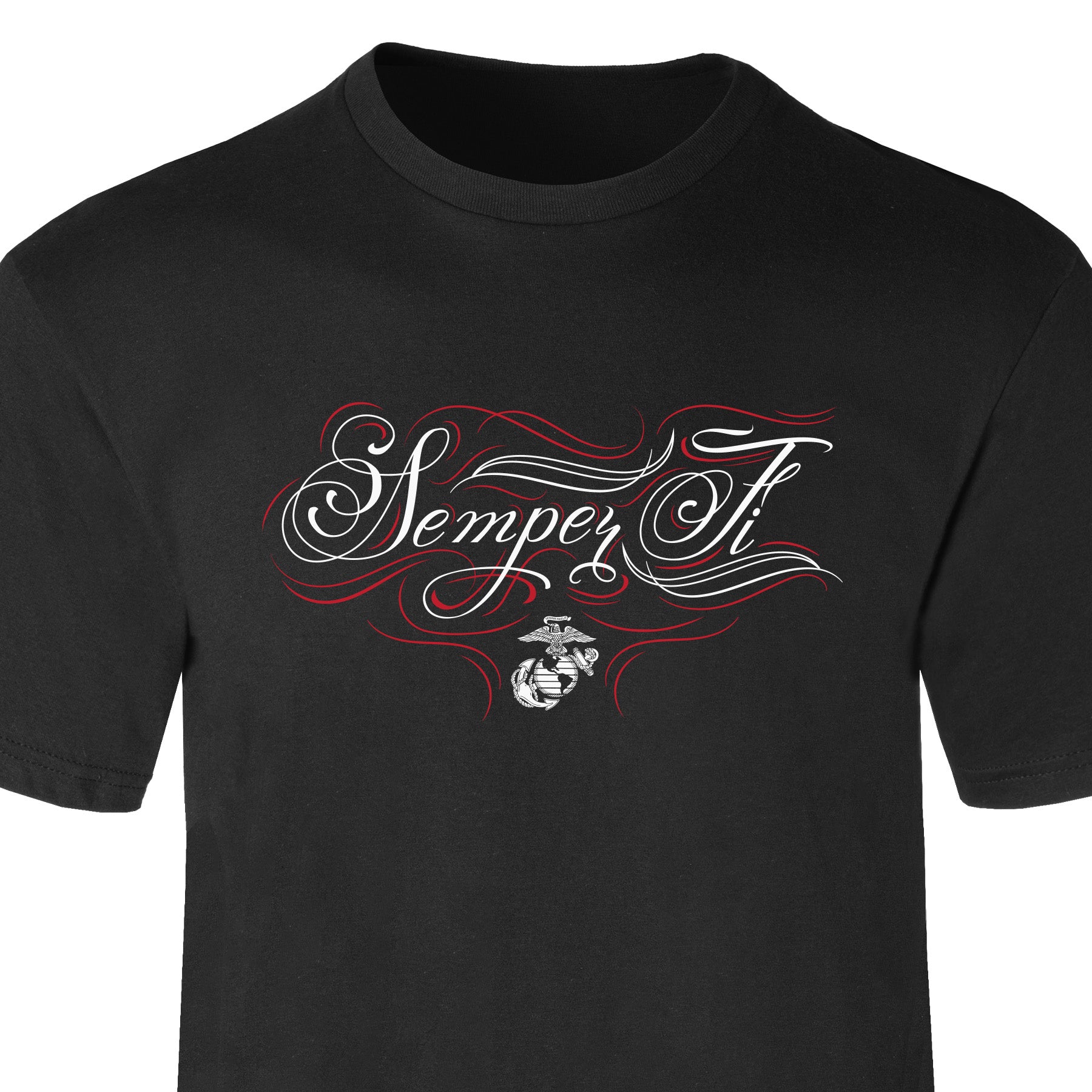 USMC Vintage Script Semper Fi T-Shirt – Classic Marine Style – SGT