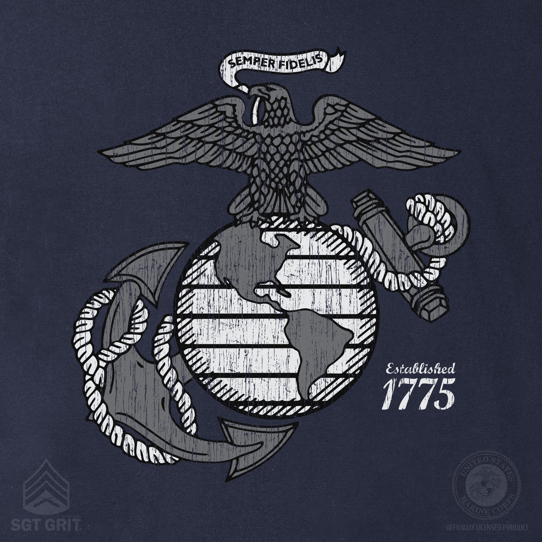 Grayscale Eagle, Globe, and Anchor T-Shirt – Official USMC Gear