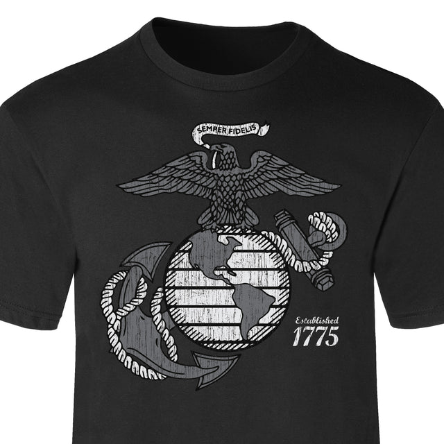 Grayscale Eagle, Globe, and Anchor T-Shirt - SGT GRIT