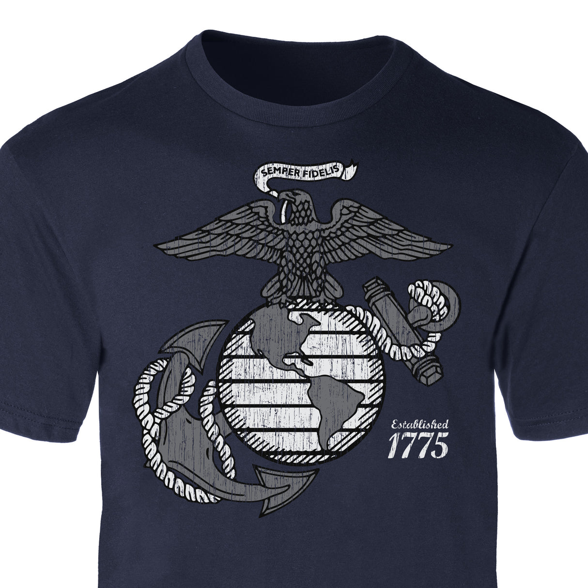 Grayscale Eagle, Globe, and Anchor T-Shirt - SGT GRIT