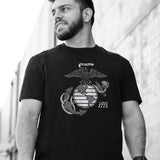 Grayscale Eagle, Globe, and Anchor T-Shirt - SGT GRIT