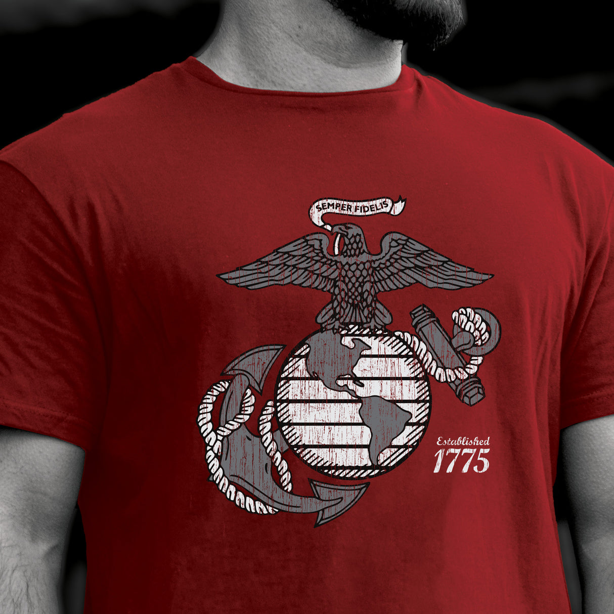 Grayscale Eagle, Globe, and Anchor T-Shirt - SGT GRIT