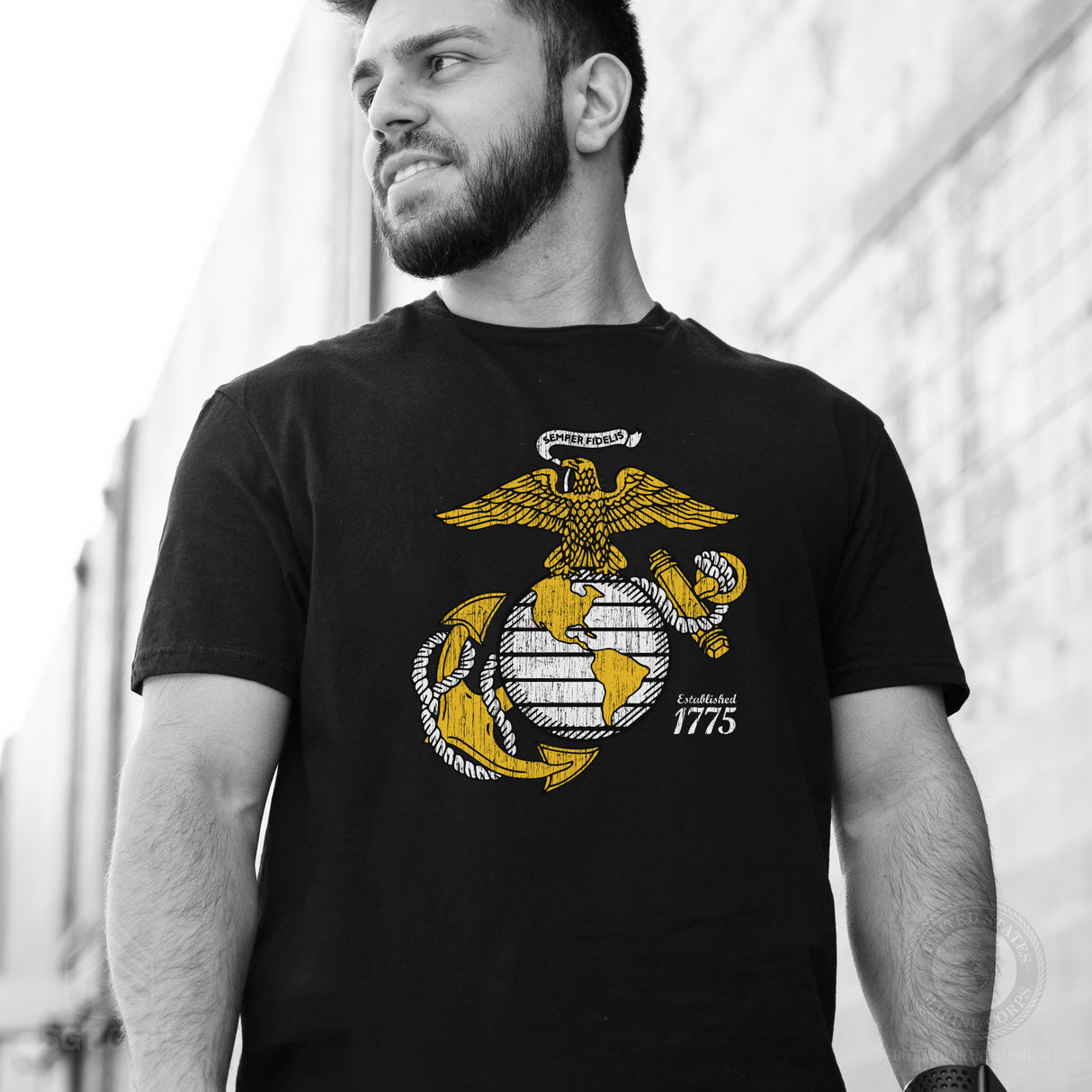 Gold Eagle, Globe, and Anchor T-Shirt - SGT GRIT