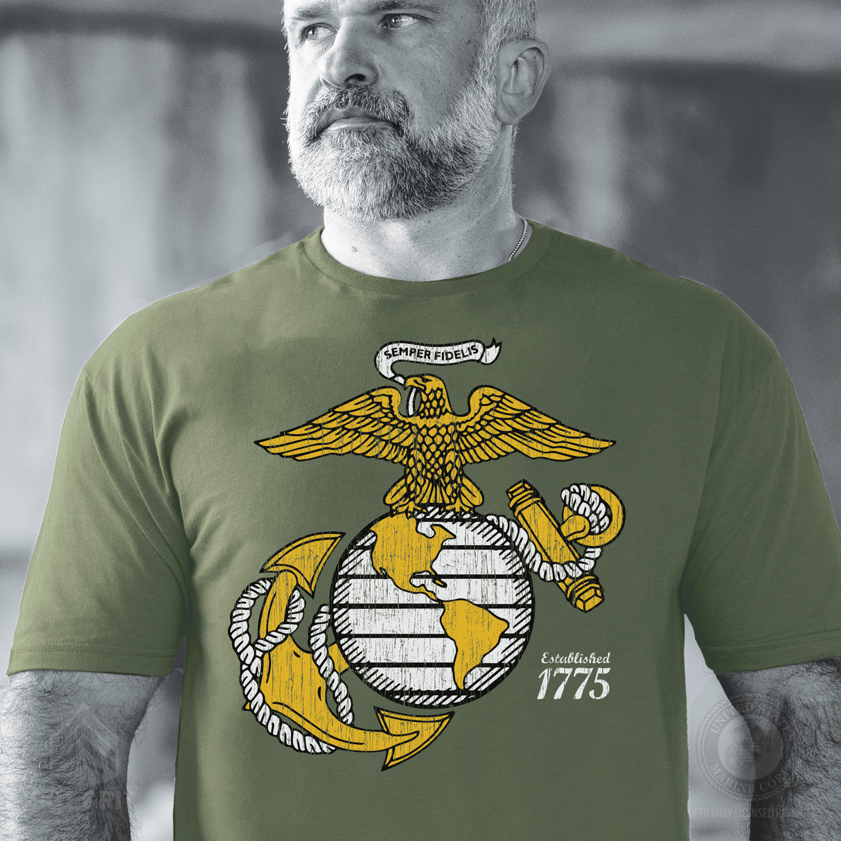 Gold Eagle, Globe, and Anchor T-Shirt - SGT GRIT