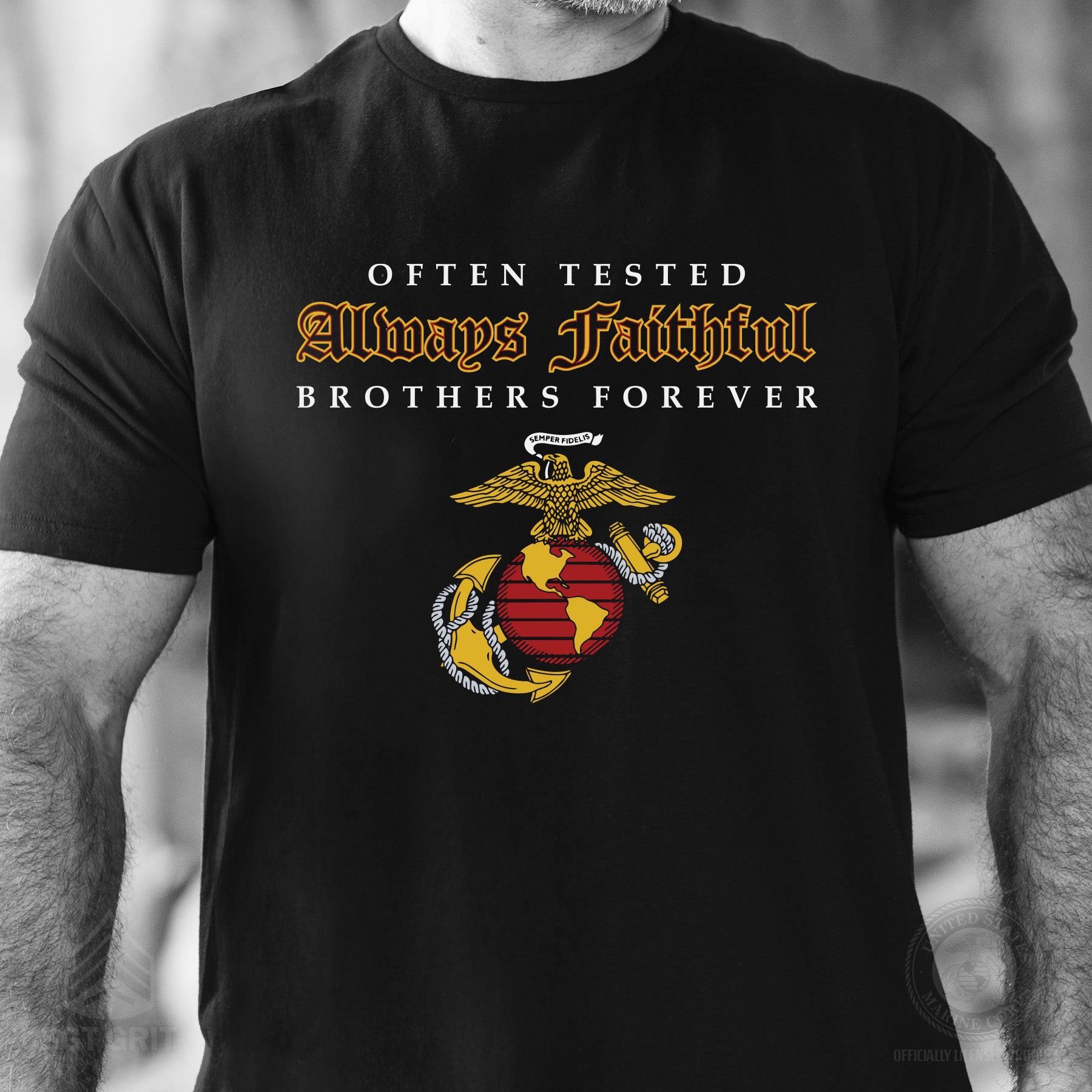 USMC Always Faithful EGA T-Shirt – Bold Marine Brotherhood Tee