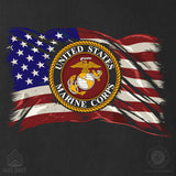 Marine Corp Flag and Seal T-Shirt- Back Design - SGT GRIT