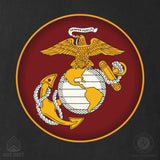 Marine Corp Flag and Seal T-Shirt- Back Design - SGT GRIT
