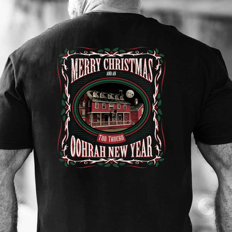 USMC Tun Tavern Christmas T-Shirt Back Design- Black - SGT GRIT