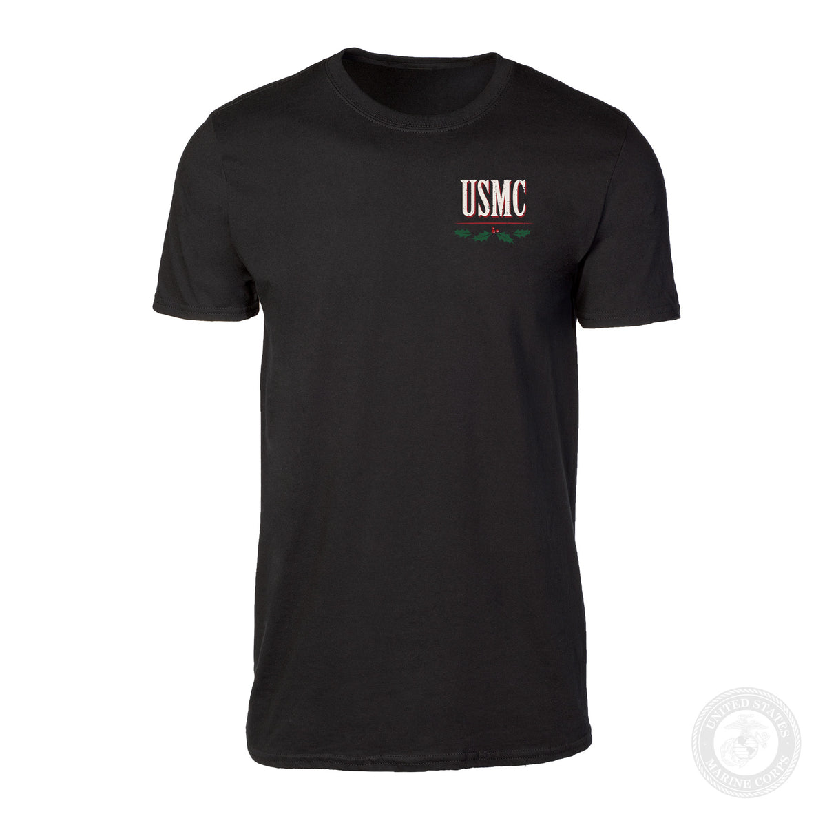 USMC Tun Tavern Christmas T-Shirt Back Design- Black - SGT GRIT