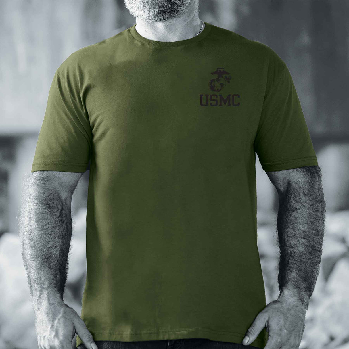 USMC Eagle, Globe, and Anchor T-Shirt – OD Green - SGT GRIT