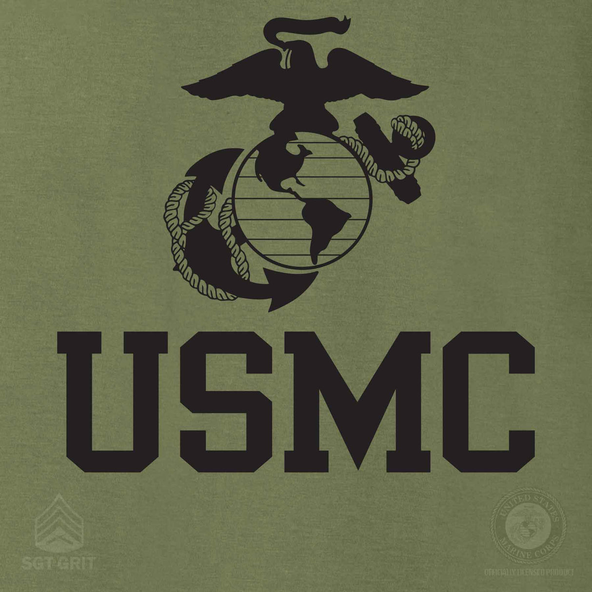 USMC Eagle, Globe, and Anchor T-Shirt – OD Green - SGT GRIT