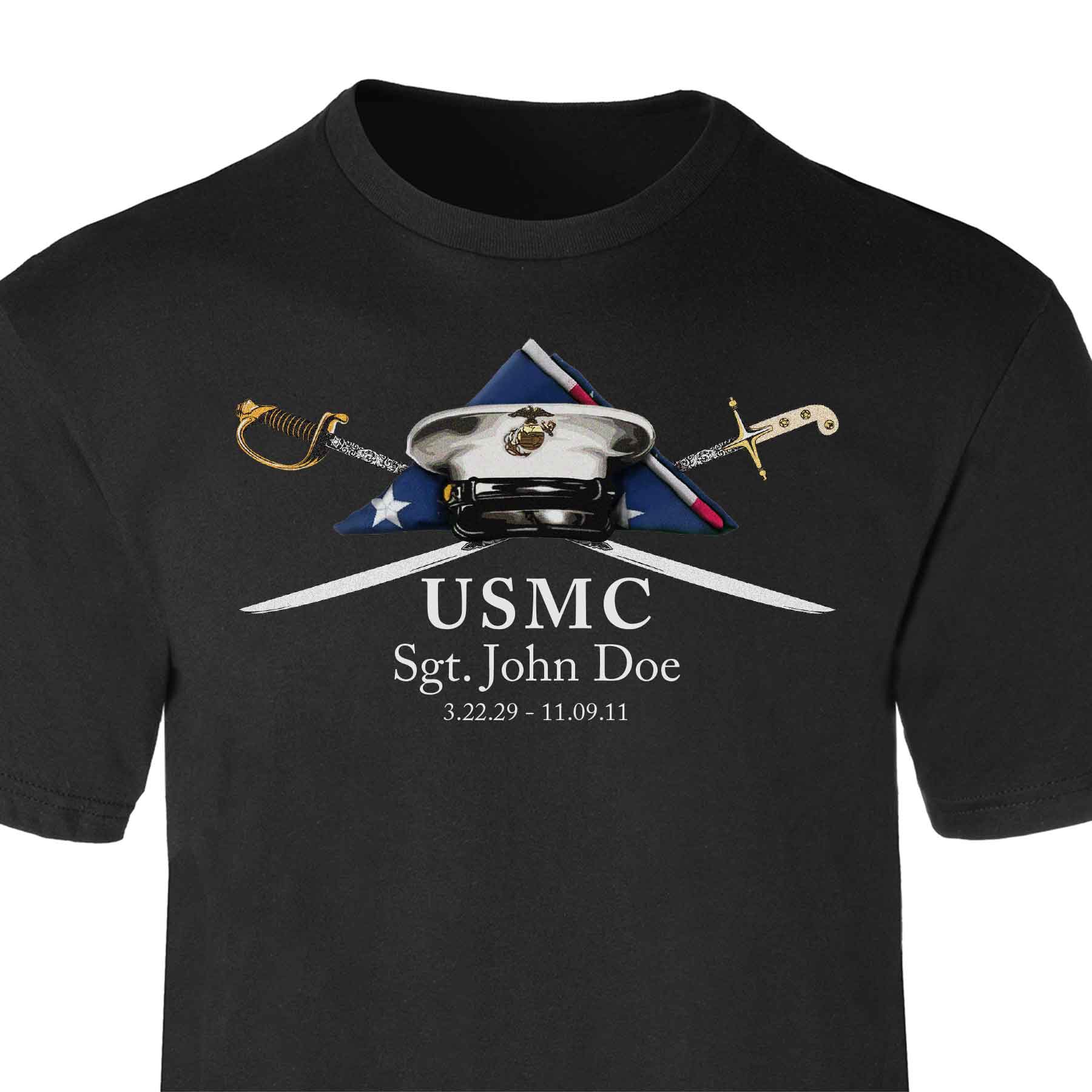 USMC Personalized Folded Flag Memorial T-shirt – SGT GRIT