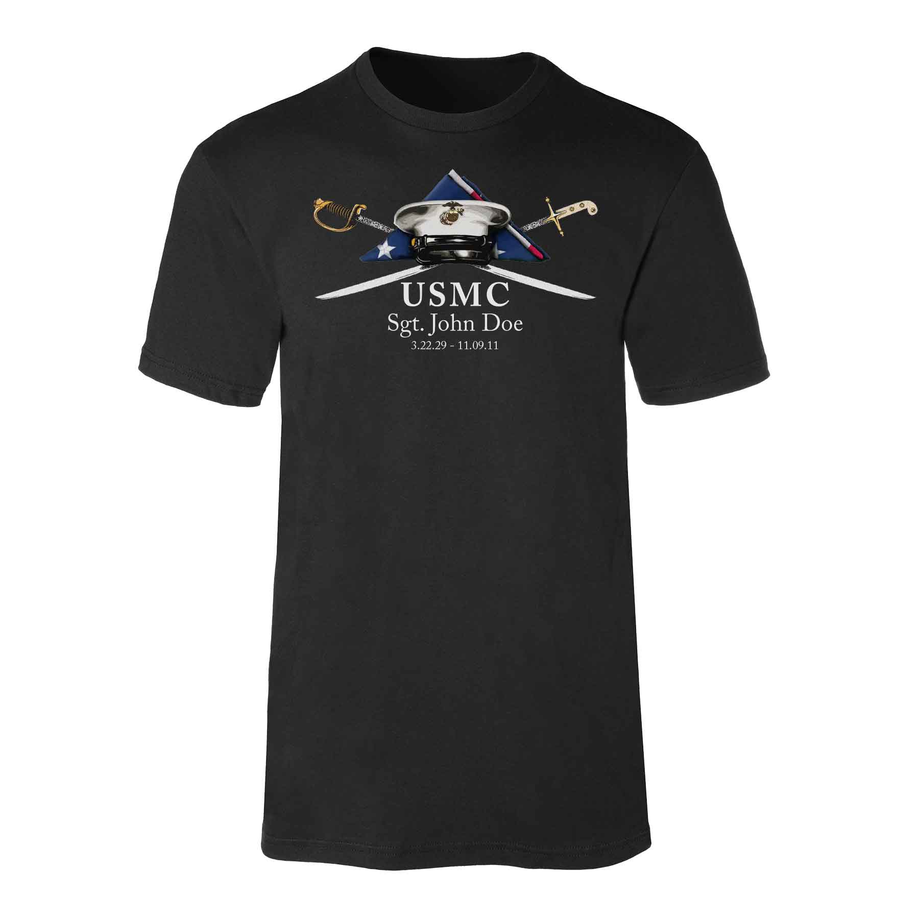 USMC Personalized Folded Flag Memorial T-shirt – SGT GRIT