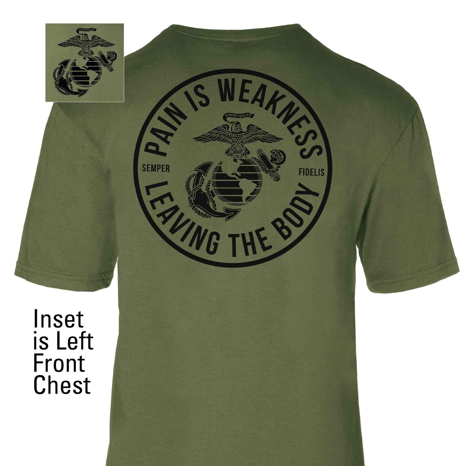 USMC Pain Is Weakness Leaving The Body Tshirt 100 Cotton
