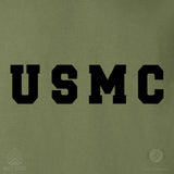 USMC Bold Black Letters on OD Green T-shirt - SGT GRIT