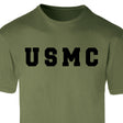 USMC Bold Black Letters on OD Green T-shirt - SGT GRIT