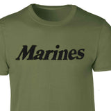 Marines T-Shirt Black on Olive Green - SGT GRIT