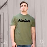 Marines T-Shirt Black on Olive Green - SGT GRIT