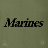 Marines T-Shirt Black on Olive Green - SGT GRIT